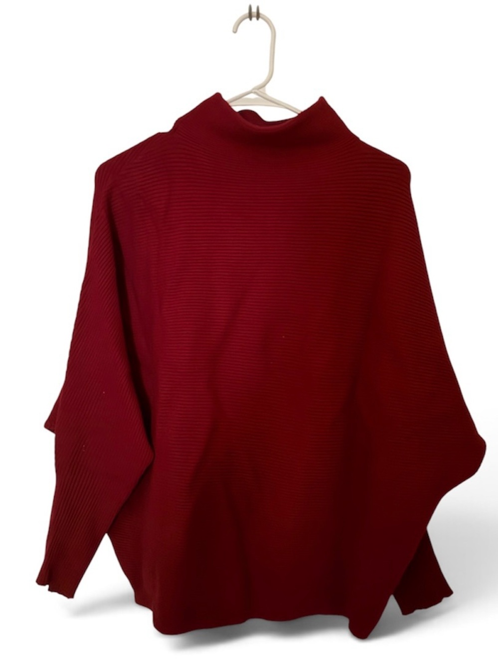 Philosophy Ribbed Mock Neck Sweater - Burgundy